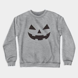 Jack-o'-Lantern Pumpkin Face Halloween Distressed Crewneck Sweatshirt